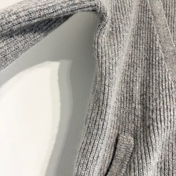 Free People Cloudy Day Cardigan light grey alpaca mohair wool grandpa boyfriend - Picture 10 of 12